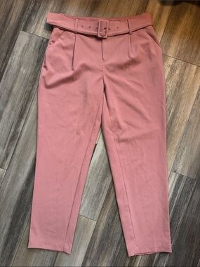 a new day Blush Pink Belted Tapered Pants